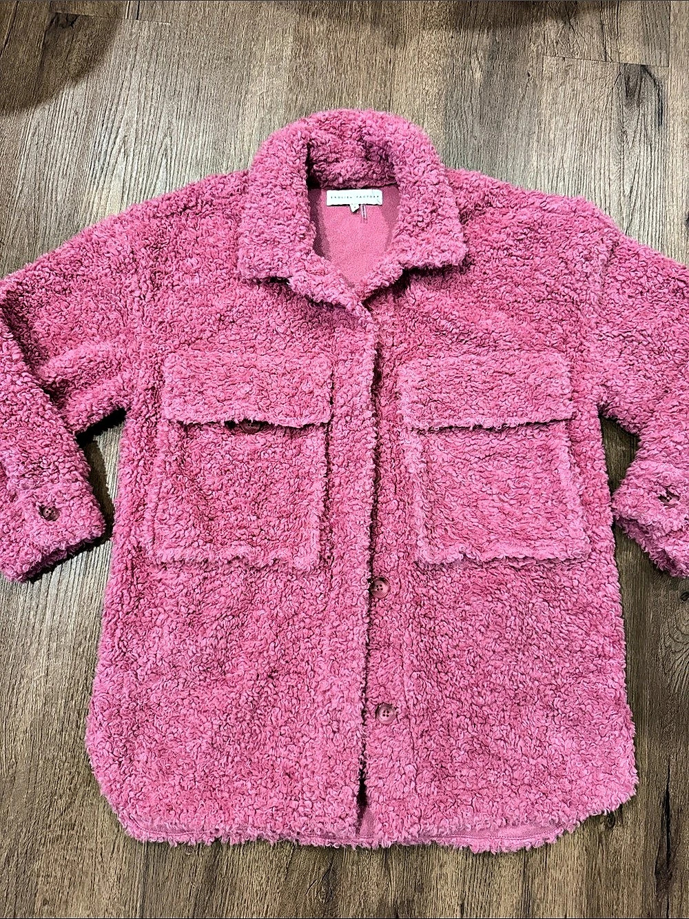 English Factory Pink Oversized Sherpa Jacket